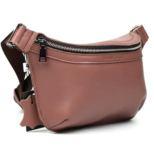 Жіноча шкіряна сумка-бананка Grande Pelle 20х15х7 см sum0026375 - фото 3