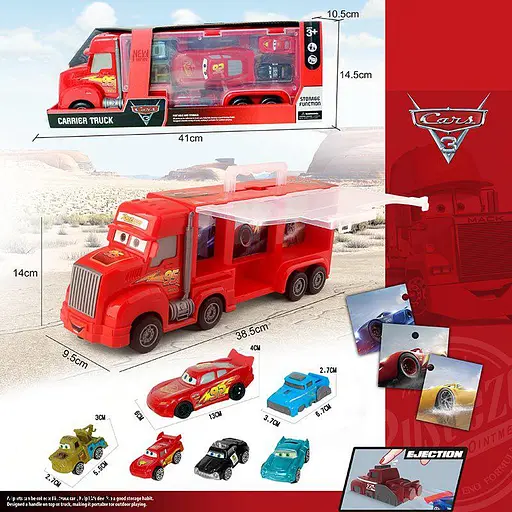 Трейлер "Тачки 3" 868-33, 6 машинок в наборе, в коробке (6985250111345) - фото 2