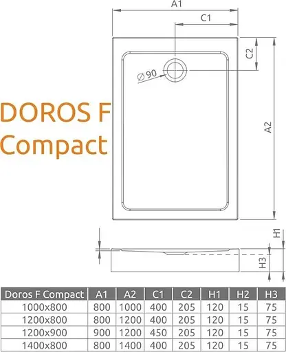 Душовий піддон Radaway Doros F Compact 100x80 SDRFP1080-05 - фото 2