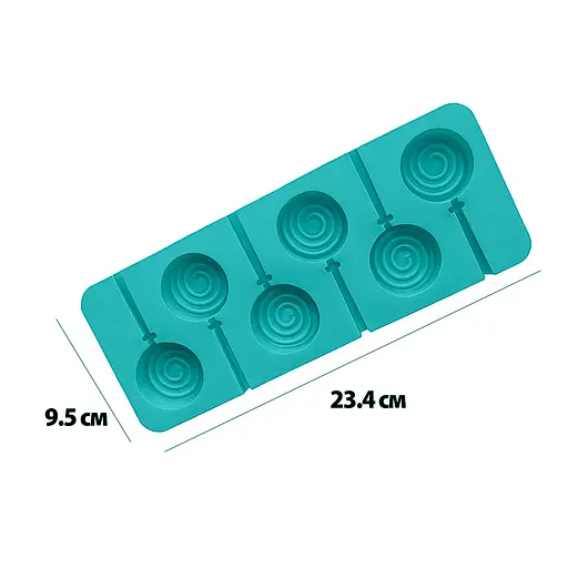 Силиконовая форма для леденцов и конфет на палочке "Спираль", Kitchen Master Бирюзовый 87622 - фото 3