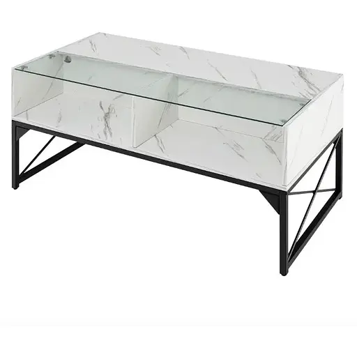 Журнальний стіл Costway Moderne з підсвіткою мармуровий