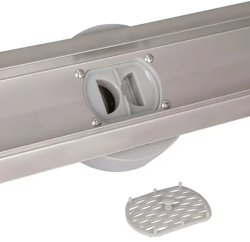 Линейный трап Qtap Scorpio Tile800 из нержавеющей стали, под плитку (поворотный сифон/сухой затвор) QTSCOTILE800 - фото 4