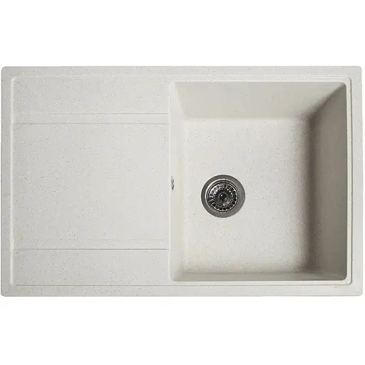 Гранітна кухонна мийка Romzha Jorum 78 Biela (101) з крилом - фото 1