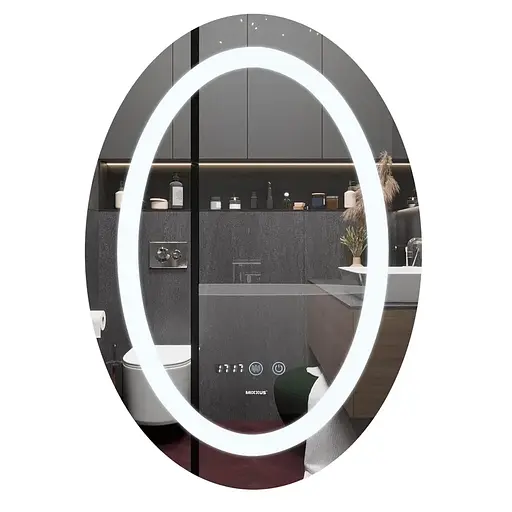 Дзеркало Mixxus Plain MV02-50x70 (годинник, LED-підсвічування, антизапотівання) MI6010 - фото 1