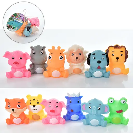 Набор игрушек для купания зверята, 6 шт. в сетке (в ассортименте) - фото 2