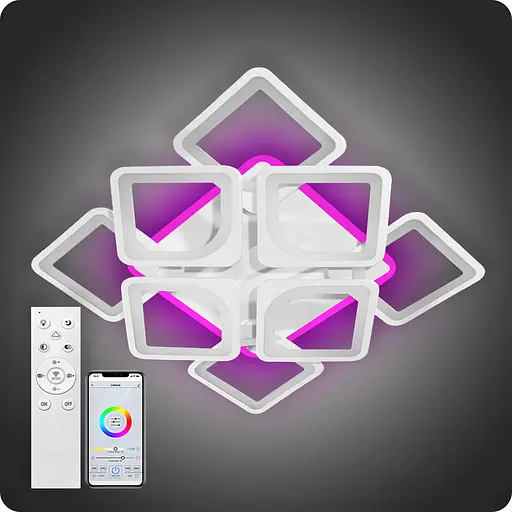 Люстра світлодіодна 517 Light 3color з пультом 192Вт Білий (01825) - фото 2