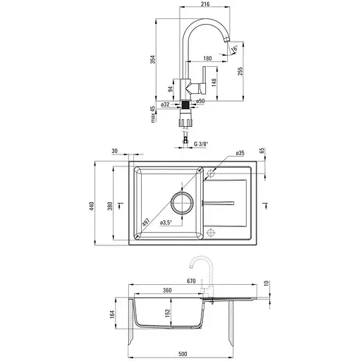Кухонна мийка Deante Leda ZRDA 2113 - фото 4