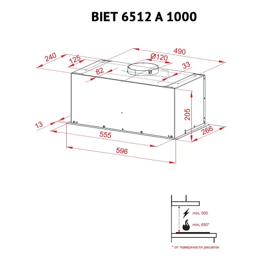 Вытяжка полновстраиваемая Perfelli BIET 6512 A 1000 W LED - фото 8
