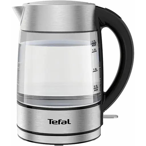 Электрочайник Tefal Glass Kettle с подсветкой серебристо-черный 1.7 л (KI772D38) - фото 2