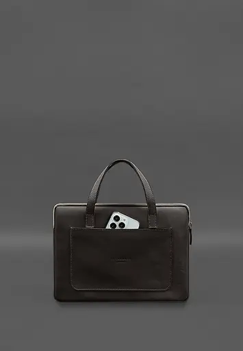 Кожаный чехол BlankNote с ручками для ноутбука 13 дюйм Темно-коричневый - фото 3