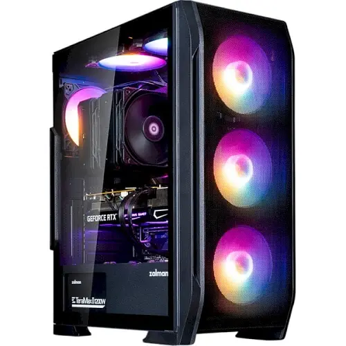 Корпус Zalman N7 Plus V2, Black, Mid Tower, без БП, для ATX / Micro ATX / Mini ITX, 1xUSB 3.0 / 2xUSB 2.0, макс. CPU - 160 мм / VGA - 340 мм, 6x120 мм RGB + 1x120 Black, бічна панель із загартованого скла - фото 4