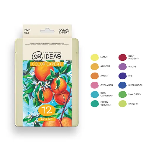 Набор цветных карандашей 99IDEAS "Color Expert" 12 цветов, Rich Set, металлическая коробка, 99CE-12RICH - фото 3