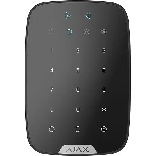 Бездротова сенсорна клавіатура Bluetooth Ajax KeyPad Plus black з RFID-зчитувач і підтримкою - фото 1
