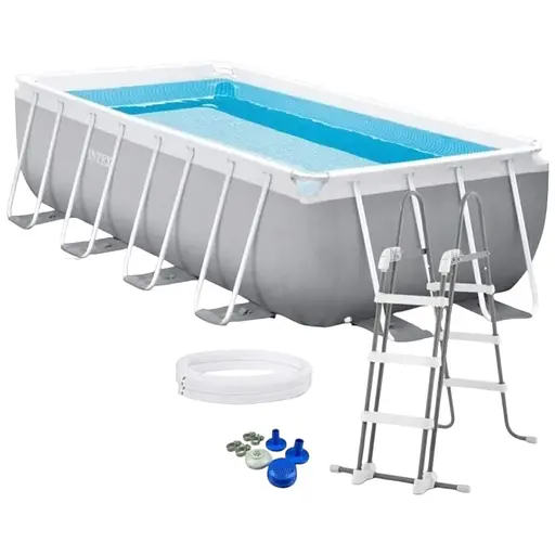 Басейн каркасний Intex 26790 прямокутний 400x200x122 см 8418 л з драбиною і насосом-фільтром