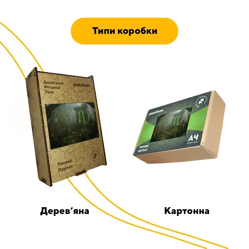 Деревянный фигурный пазл Темный Портал, А4, Картонная коробка 100 элементов - фото 2