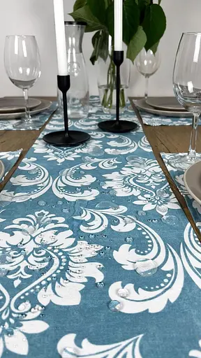 Доріжка водовідштовхувальна з принтом Вензель петроль 170х30 см Синій - фото 2