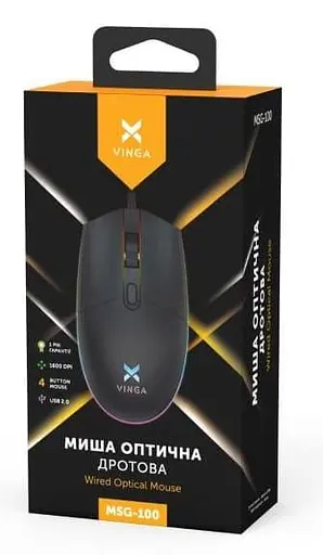 Мышь Vinga MSG-100 USB Black (MSG-100 Black) - фото 3