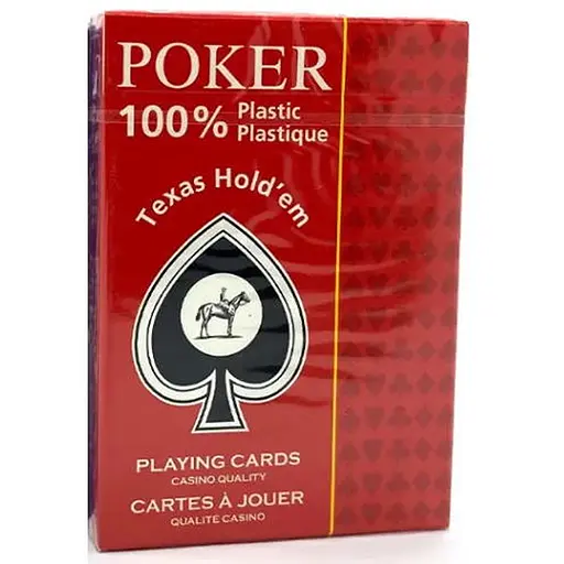 Карты игральные Piatnik 100% Plastic Poker Texas Hold'em (red) (PT-135811) - фото 1