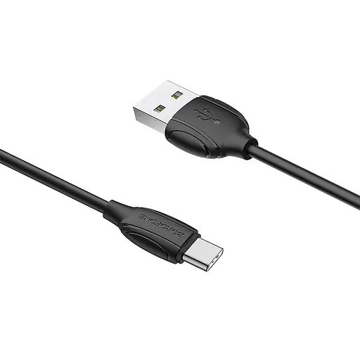 Кабель BOROFONE BX19 USB to Type-C 3A, 1m, PVC, TPE connectors, Black - фото 3