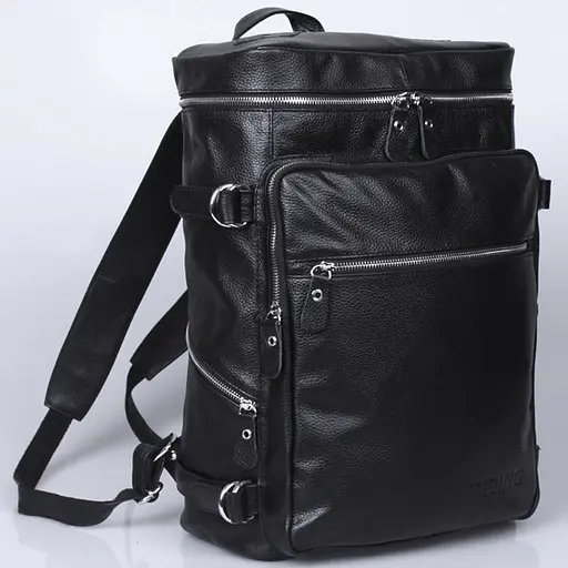 Городской мужской кожаный рюкзак, черный Tiding 28.5х41х18.5 см sum0028453 - фото 1