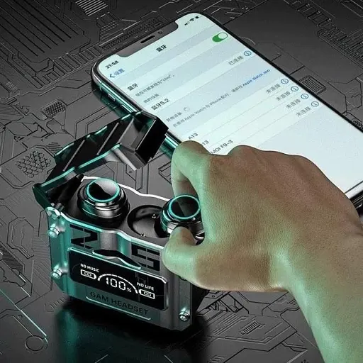 Навушники бездротові TWS M25 з Павер Банком 2000 mah Кейс Black, навушники Black (16068) - фото 4