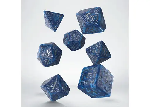 Набір кубиків Elvish Cobalt & Silver Dice Set , 7 шт. (SELV10) - фото 2