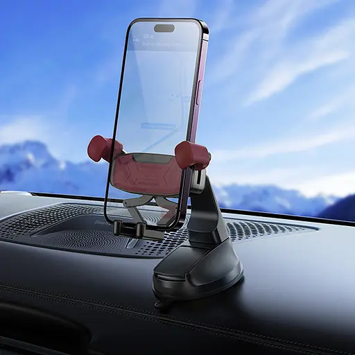 Автотримач Hoco H67 Gamble gravity linkage (center console) Black / Red - фото 3