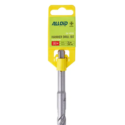 Бур по бетону Alloid Building Tools SDS-plus S4 Quadro 14x260 мм (CH-14260) - фото 1