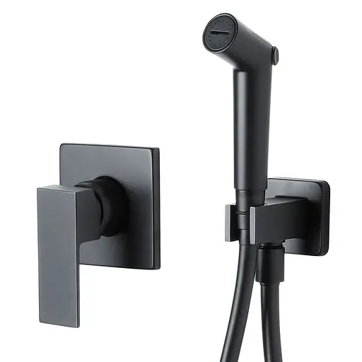 Набір гігієнічного душу прихованого монтажу de la noche Volle Sistema L 1511.160104, Чорний матовий - фото 1