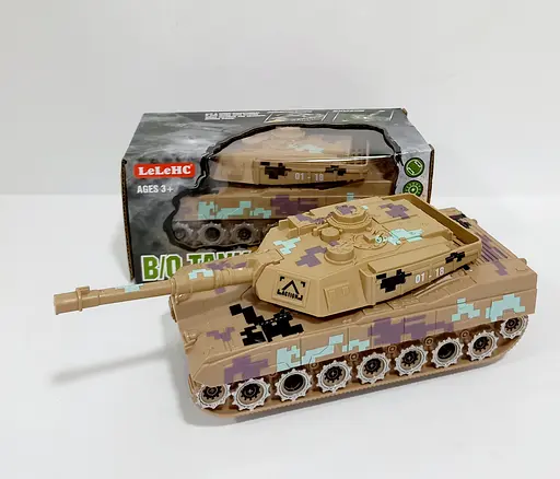 Танк HC 019 A, звук, свет, в коробке (6974910010197) Светло-коричневый - фото 2