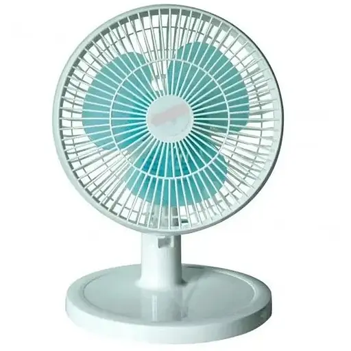 Настольный лопастный вентилятор Wimpex WX-919 Поворотная сетевая ветродуйка 50Вт Белый/Бирюзовый - фото 1