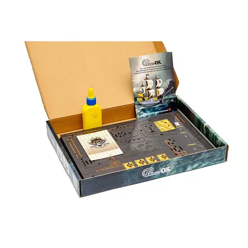 Деревянный 3D конструктор Пиратский корабль PuzzleOk Puz-00928 196 деталей - фото 8