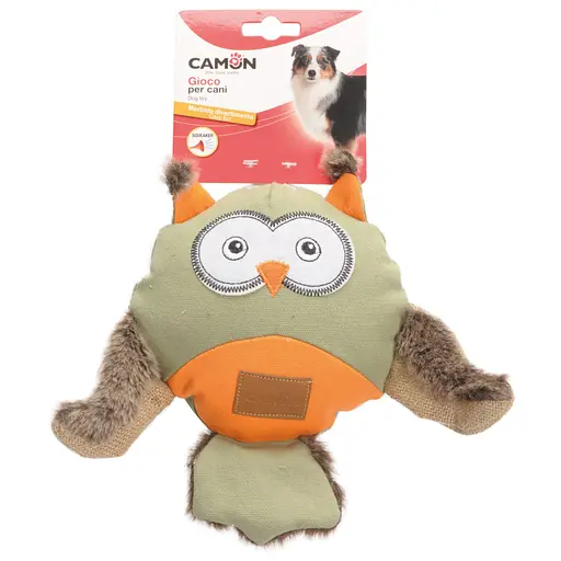 Іграшка для собак Camon сова полотняна з пищалкою 30 см (AH4029)