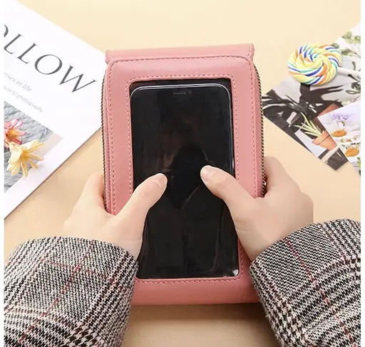 Жіноча сумка гаманець для телефону грошей та ключів через плече Пудра Forever Better - фото 2