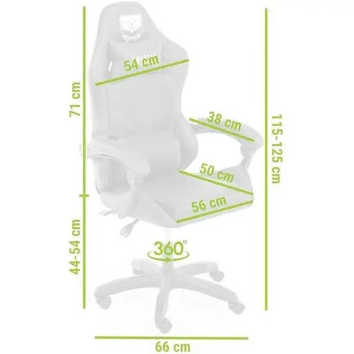 Геймерське крісло Grizzly з RGB LED підсвіткою 12 режимів чорне - фото 8