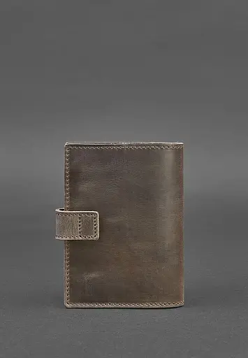 Шкіряна обкладинка для паспорта 5.0 (з віконцем) темно-коричнева - фото 5