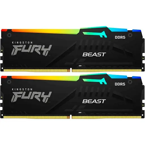 Модуль памяти DDR5 Kingston Fury Beast RGB 2x8GB 5200MHz Black (KF552C40BBAK2-16) [148751] - фото 2