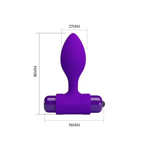 Анальна пробка Pretty Love Vibra Butt Plug 8.6 см (фіолетовий) - фото 4