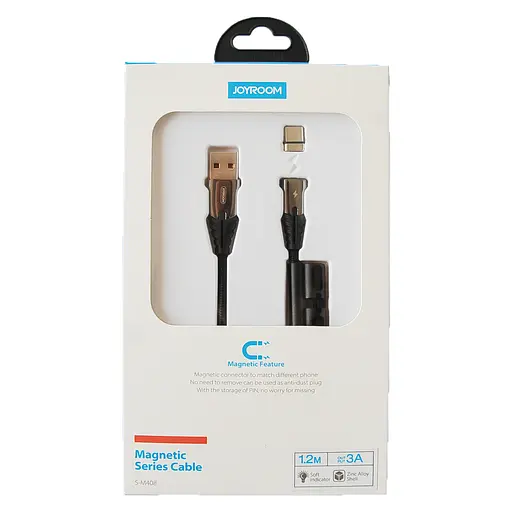 Магнітний Type C кабель Joyroom Magnetic S-M408 Type-C 1.2 м 3A чорний - фото 2