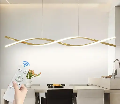 Светодиодная люстра Волна PJ802G (Золотистый) 80см - фото 2