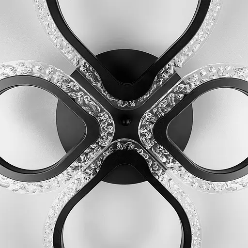 Стельова LED люстра в чорному корпусі на 4 листочки Line.F A 2522/2+2 - фото 4