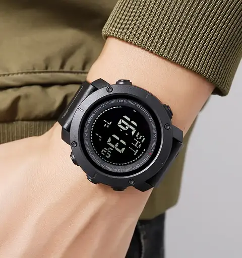 Чоловічий спортивний годинник з компасом Skmei 2095 (Чорний) - фото 5