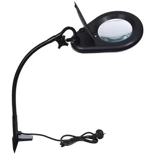 Лупа-лампа 5 диоптрий 130 мм с LED-подсветкой на струбцине ZD-129B - фото 1