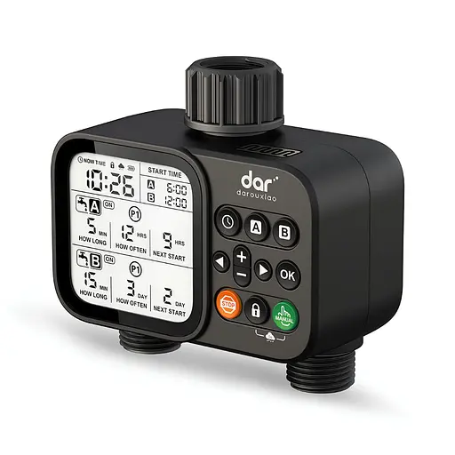 Программируемый таймер подачи воды XON WaterTimer X345 для полива (XWTDB2322401B 3503) Черный - фото 1