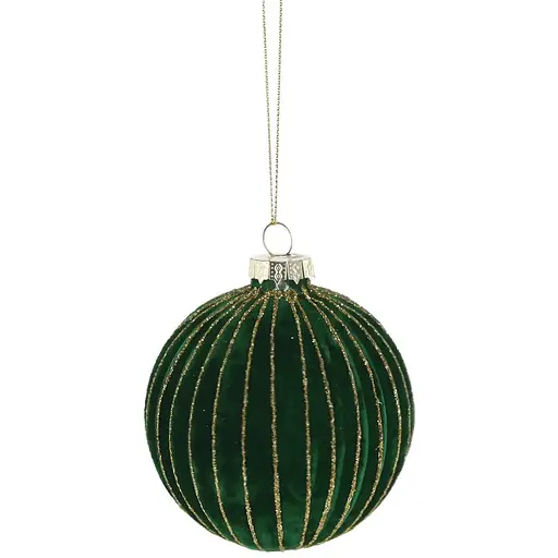Ялинкова кулька Chomik смугаста велюр 8 см зелена (5900779882027_2)