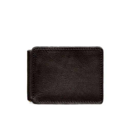 Кожаное портмоне 13.0 зажим темно-коричневый краст - фото 11