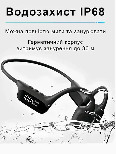 Навушники для плавання бігу та активного спорту S10 open-ear з кістковою провідністю та власною пам’яттю 32 ГБ (1228-02) - фото 2