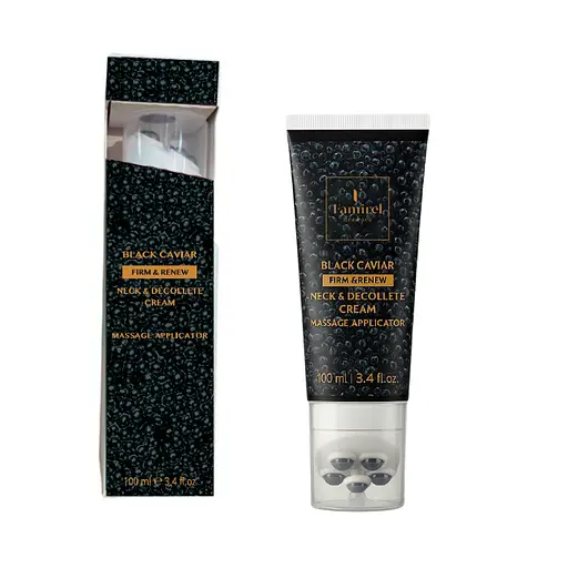 Крем для шиї та декольте з масажним аплікатором Famirel Black Caviar Пружність і Оновлення, 100 мл - фото 3