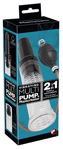 Помпа для члена с вибрацией Orion Vibrating Multi Pump & Masturbator 33.7 см прозрачный - фото 10