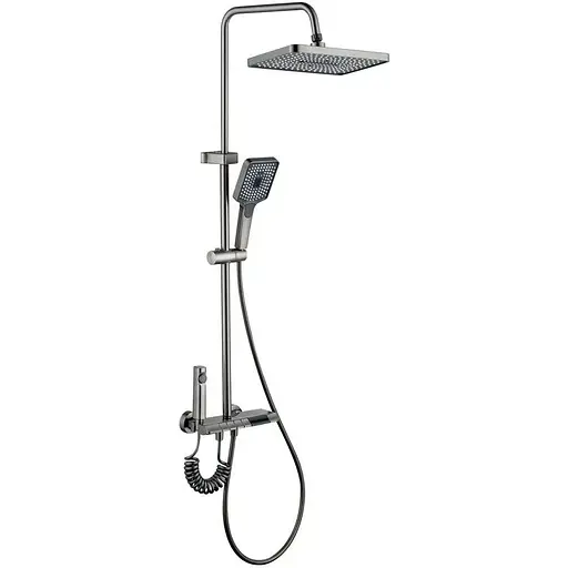 Душевая система Mixxus Premium Riviera 009-J с кнопкой переключения 4 режима graphite MI6835, Графит - фото 1